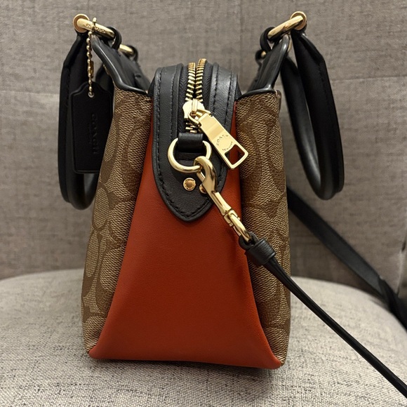 Coach Signature Brown and Black Satchel - Picture 3 of 3